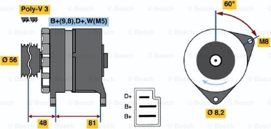 BOSCH 0 986 036 060 - Генератор mashina-shop.ru