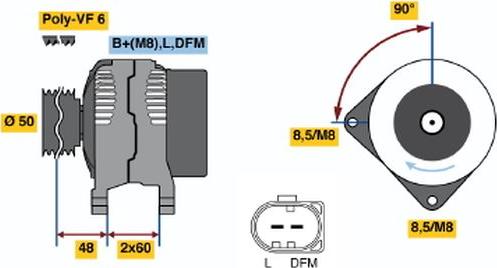 BOSCH 0 121 715 042 - Генератор mashina-shop.ru