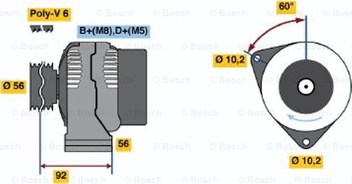 BOSCH 0 123 510 044 - Генератор mashina-shop.ru