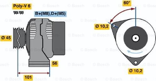 BOSCH 0 123 510 057 - Генератор mashina-shop.ru