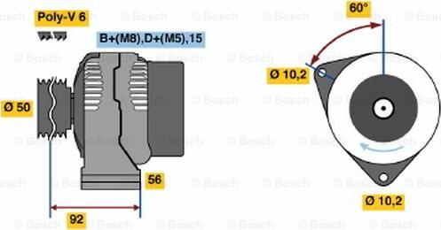 BOSCH 0 123 520 017 - Генератор mashina-shop.ru