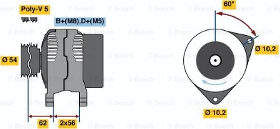 BOSCH 0 123 100 003 - Генератор mashina-shop.ru