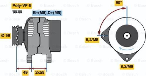 BOSCH 0 986 041 000 - Генератор mashina-shop.ru