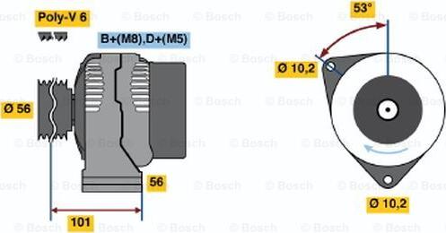 BOSCH 0 123 320 035 - Генератор mashina-shop.ru