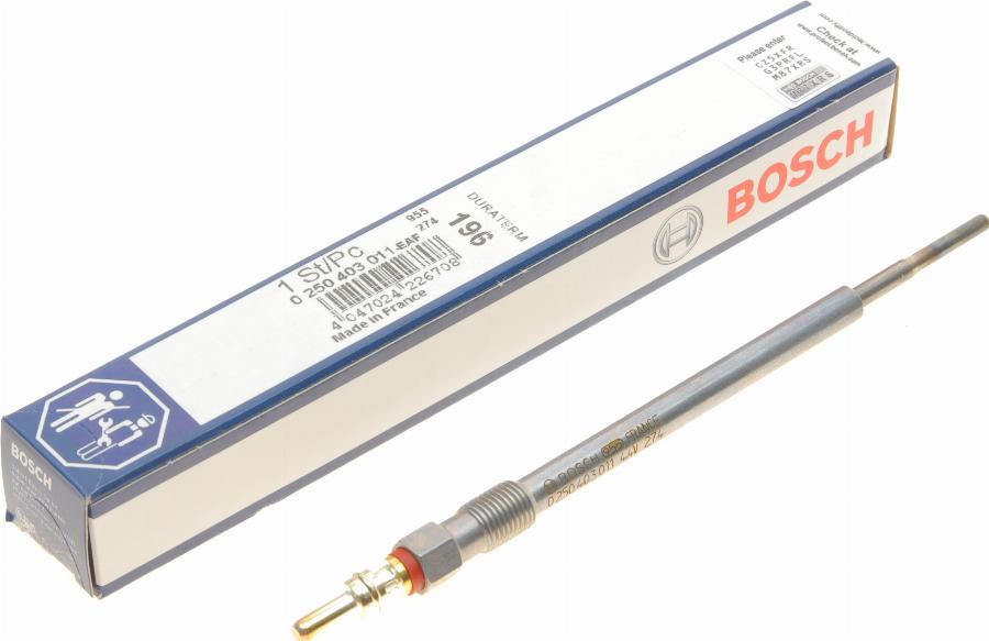 BOSCH 0 250 403 011 - Свеча накаливания mashina-shop.ru