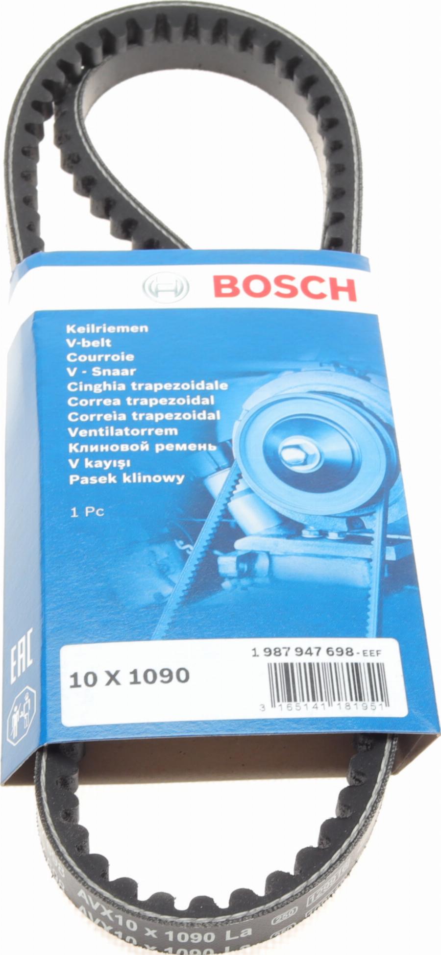 BOSCH 1 987 947 698 - Клиновой ремень, поперечные рёбра mashina-shop.ru