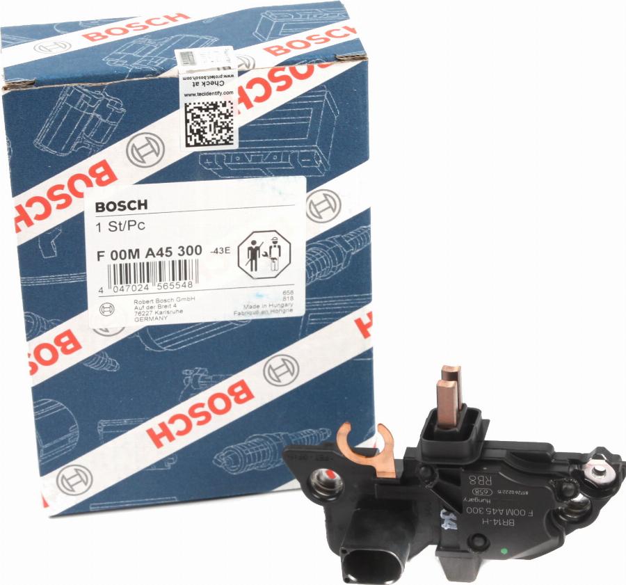 BOSCH F 00M A45 300 - Регулятор напряжения, генератор mashina-shop.ru