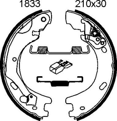 BSF 01833 - Комплект тормозов, ручник, парковка mashina-shop.ru