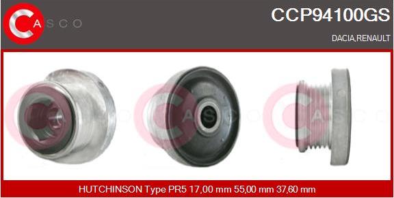 Casco CCP94100GS - Шкив генератора, муфта mashina-shop.ru