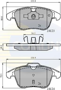 Comline CBP01591 - Тормозные колодки, дисковые, комплект mashina-shop.ru