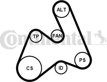 CONTITECH 5PK1592K1 - Поликлиновый ременный комплект mashina-shop.ru