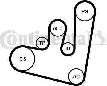 CONTITECH 6PK1660K1 - Поликлиновый ременный комплект mashina-shop.ru