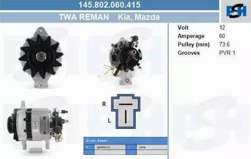 PSH 145.802.060.415 - Генератор mashina-shop.ru