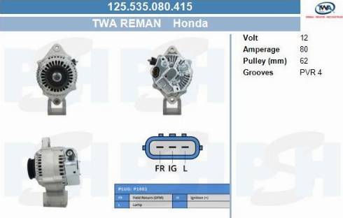 PSH 125.535.080.415 - Генератор mashina-shop.ru