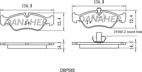 Danaher DBP585 - Тормозные колодки, дисковые, комплект mashina-shop.ru