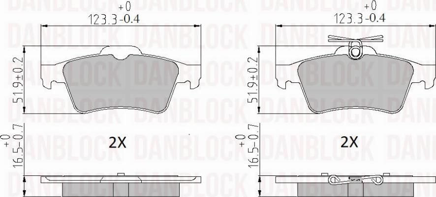 DAN-BLOCK DB 510481 - Тормозные колодки, дисковые, комплект mashina-shop.ru