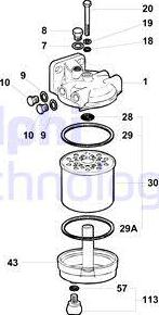 Delphi 5836B710 - Топливный фильтр mashina-shop.ru