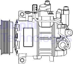 Delphi CS20474 - Компрессор кондиционера mashina-shop.ru