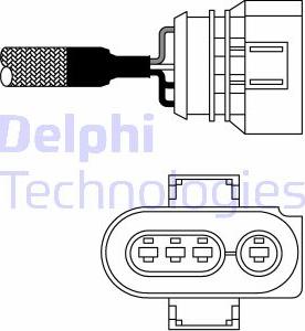 Delphi ES10977-12B1 - Лямбда-зонд, датчик кислорода mashina-shop.ru