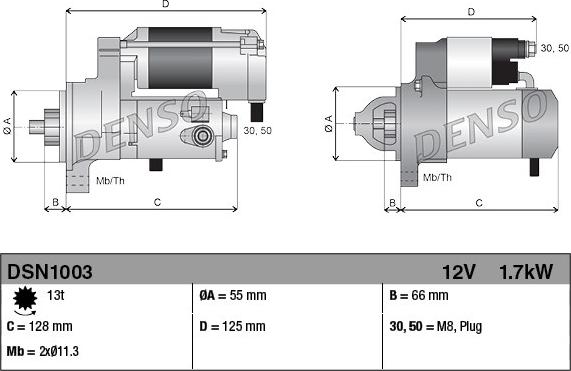 Denso DSN1003 - Стартер mashina-shop.ru