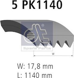 DT Spare Parts 6.31554 - Поликлиновой ремень mashina-shop.ru