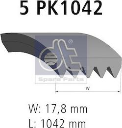 DT Spare Parts 6.31504 - Поликлиновой ремень mashina-shop.ru