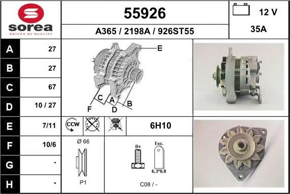 EAI 55926 - Генератор mashina-shop.ru