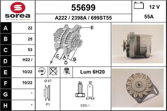 EAI 55699 - Генератор mashina-shop.ru