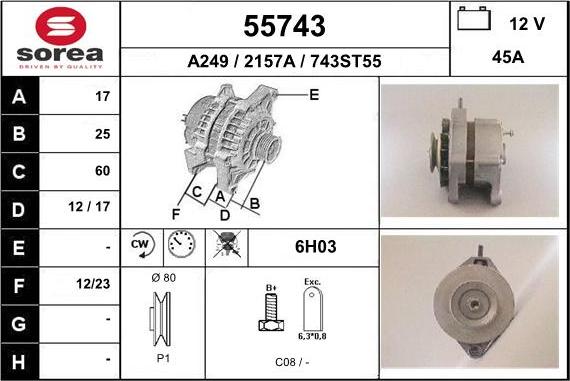 EAI 55743 - Генератор mashina-shop.ru