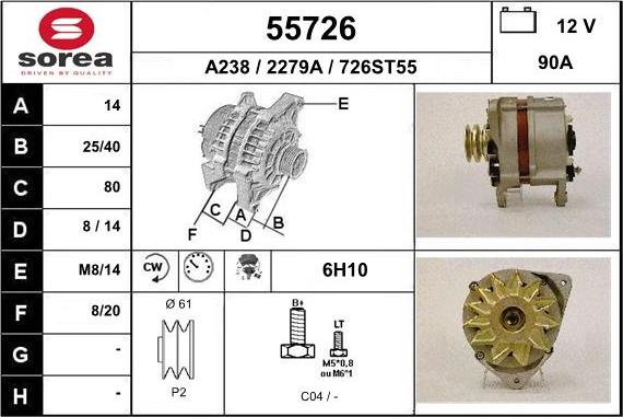 EAI 55726 - Генератор mashina-shop.ru