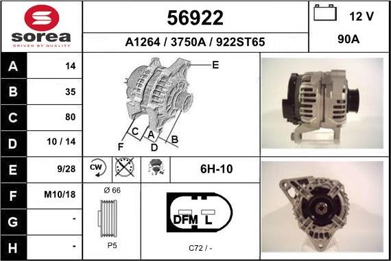 EAI 56922 - Генератор mashina-shop.ru