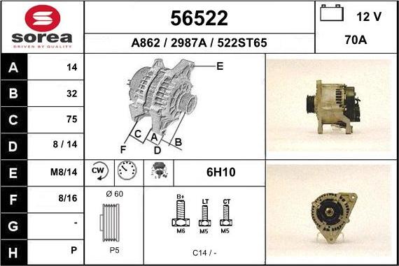 EAI 56522 - Генератор mashina-shop.ru