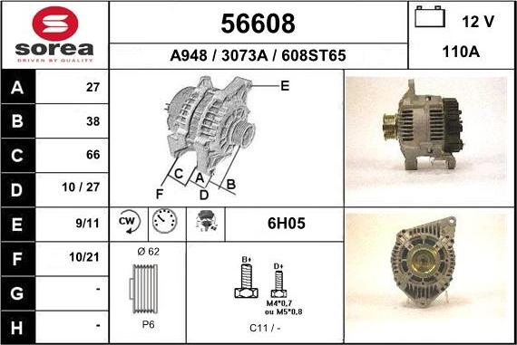 EAI 56608 - Генератор mashina-shop.ru