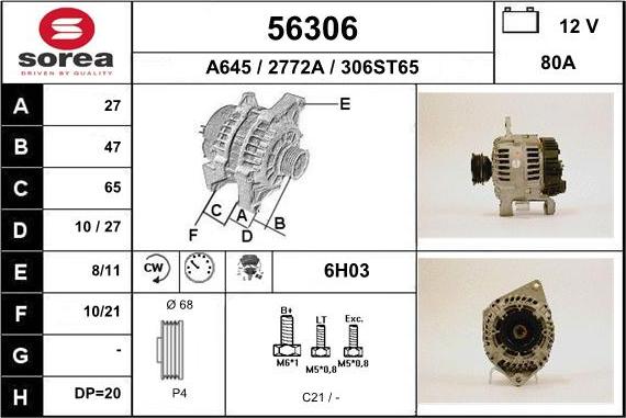 EAI 56306 - Генератор mashina-shop.ru