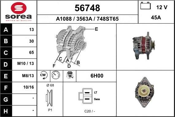 EAI 56748 - Генератор mashina-shop.ru