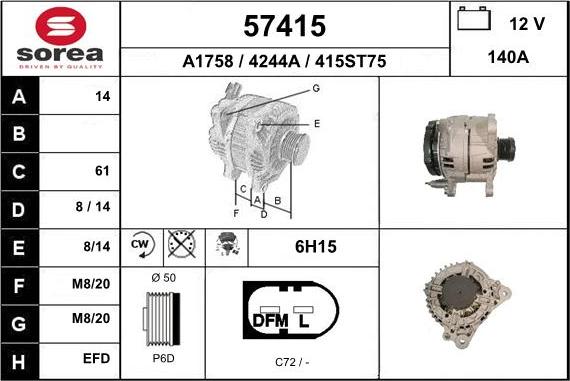 EAI 57415 - Генератор mashina-shop.ru