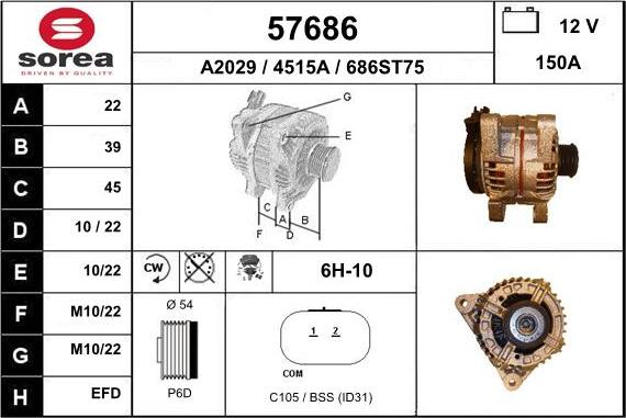 EAI 57686 - Генератор mashina-shop.ru