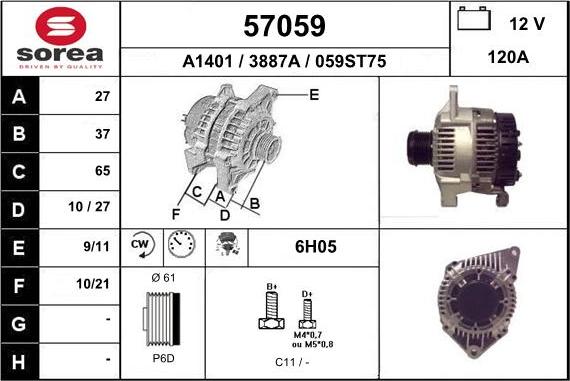 EAI 57059 - Генератор mashina-shop.ru