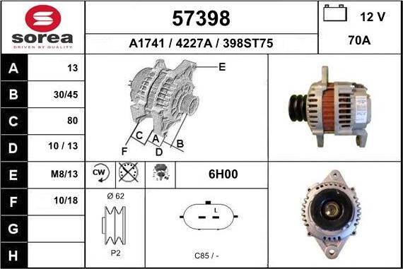 EAI 57398 - Генератор mashina-shop.ru