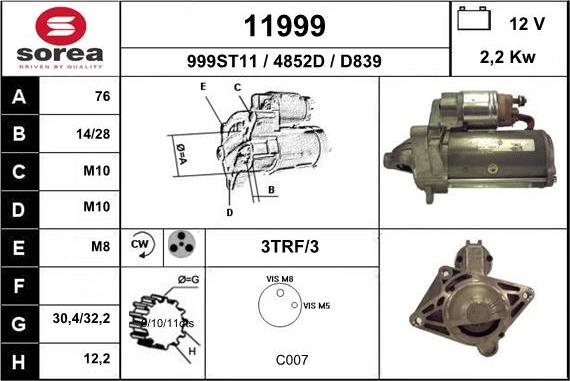 EAI 11999 - Стартер mashina-shop.ru