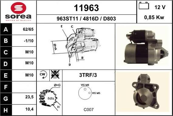 EAI 11963 - Стартер mashina-shop.ru