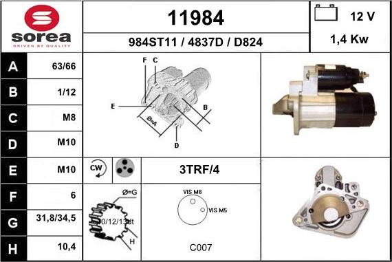 EAI 11984 - Стартер mashina-shop.ru