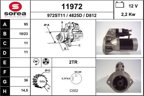 EAI 11972 - Стартер mashina-shop.ru