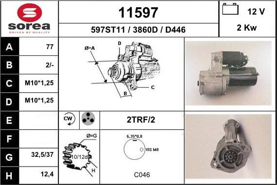 EAI 11597 - Стартер mashina-shop.ru