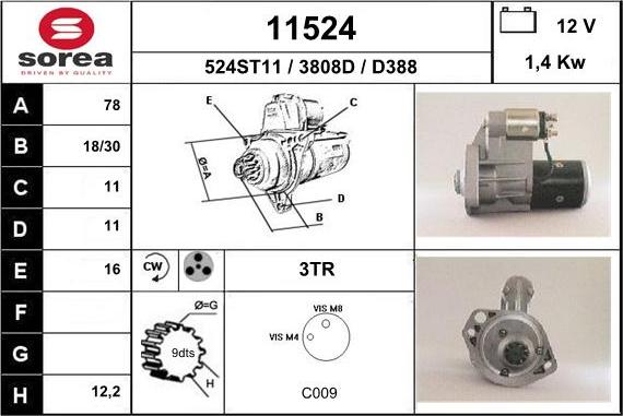 EAI 11524 - Стартер mashina-shop.ru