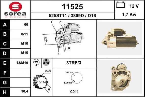 EAI 11525 - Стартер mashina-shop.ru