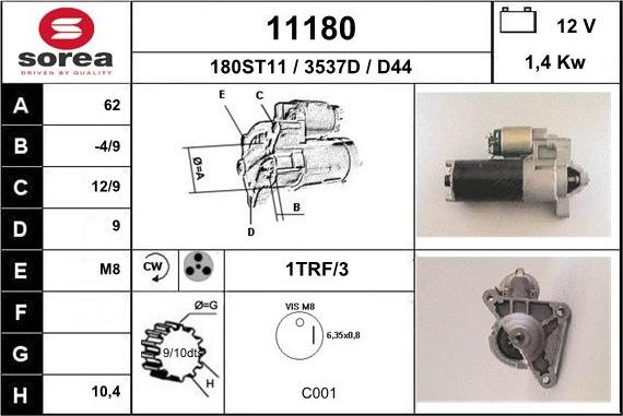 EAI 11180 - Стартер mashina-shop.ru