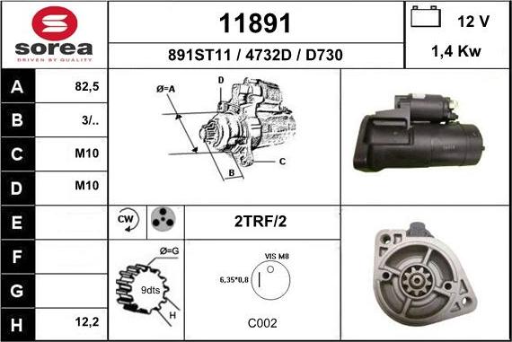 EAI 11891 - Стартер mashina-shop.ru