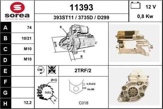 EAI 11393 - Стартер mashina-shop.ru