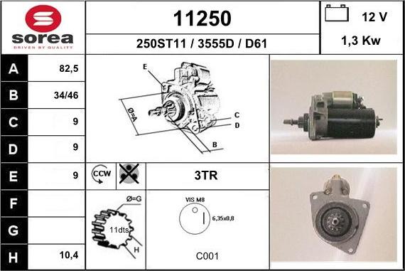 EAI 11250 - Стартер mashina-shop.ru